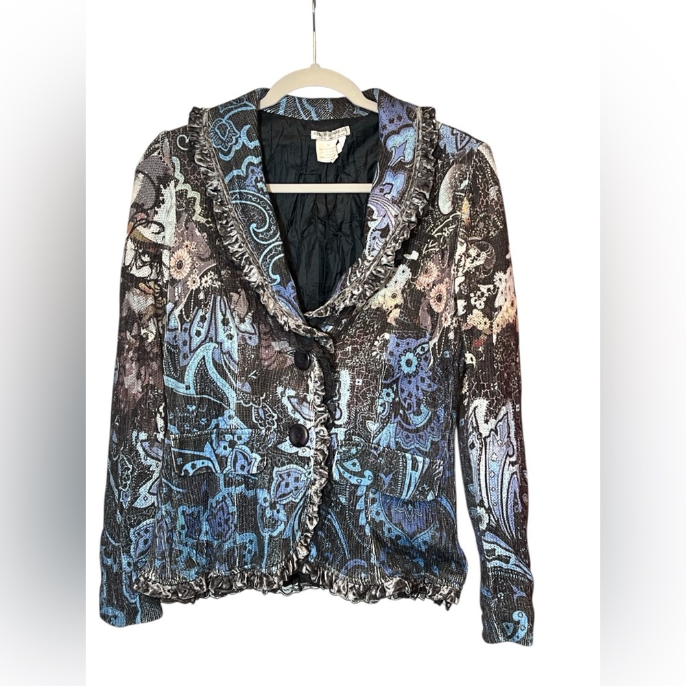 Vintage Velvet and Lace trim Blazer Size M Fairy Grunge Whimsigoth